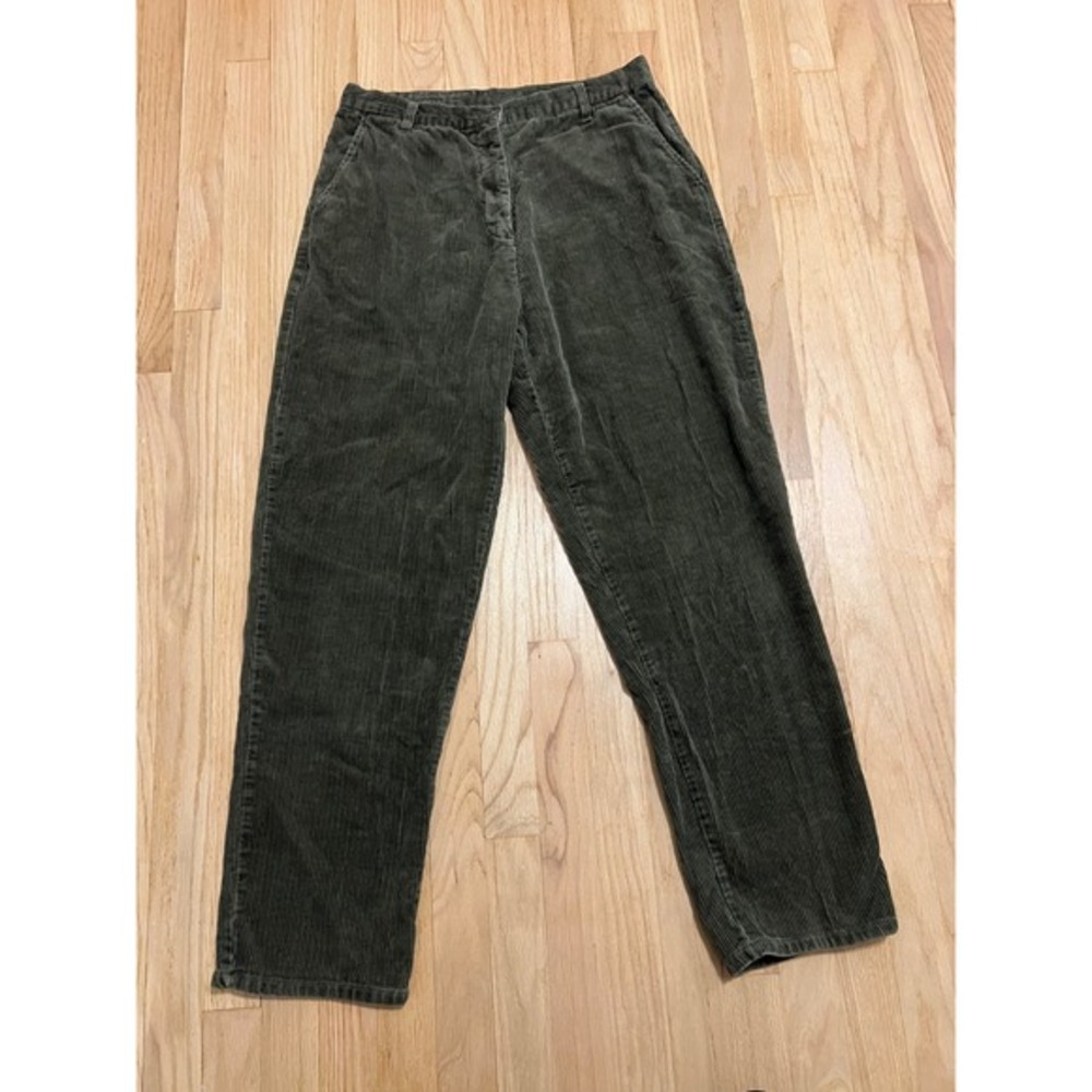 WOOLRICH‎ Women's Size 14 Corduroy Pants OD Green High Rise Straight Leg Casual